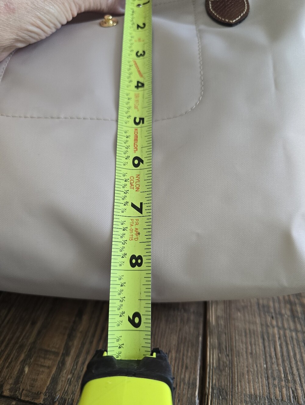 Longchamp Small beige tote with brown leather trim - Picture 4 of 12